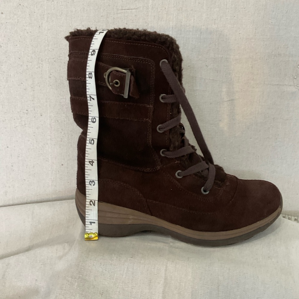 Dr.Scholls Brown Suede Winter Boots/ Thinsulate and Faux Fur/ Pics for size